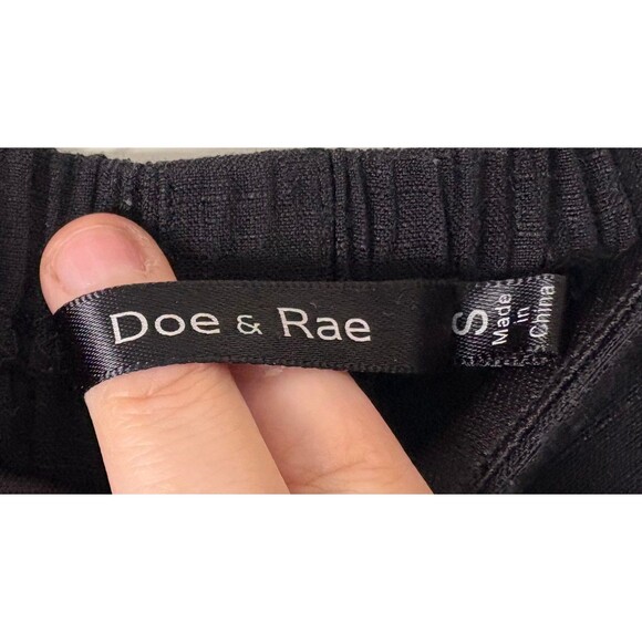 Doe & Rae Women’s Black Flowy Tie-Sleeve Bardot Jumpsuit Small Coquette Peasant - Picture 4 of 9